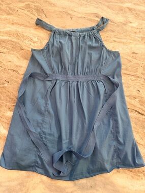 Jacob Petite Blue Sleeveless Blouse Tie Waist Cotton Top P/S Lightweight